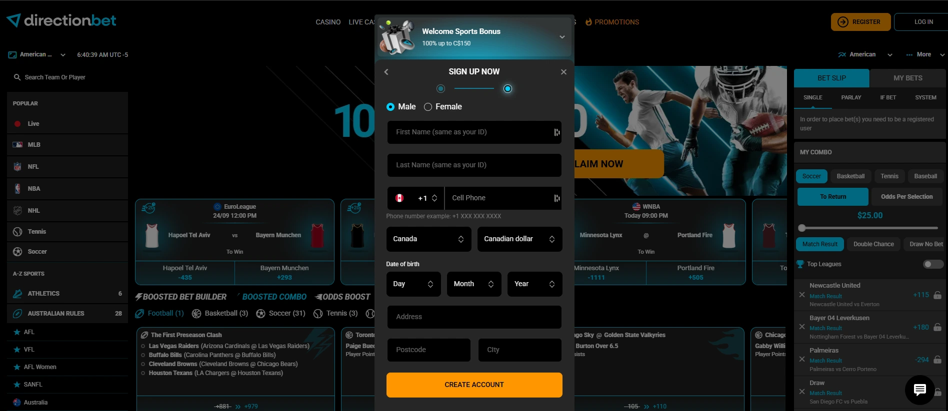 Directionbet online wedden